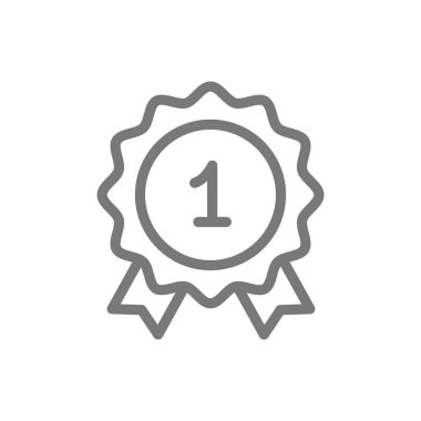 Basit ödül ve madalya satırı simgesi. Vektör çizim tasarım sembolü ve işareti. Beyaz arka plan üzerinde izole