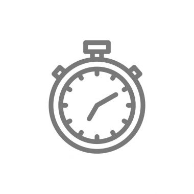 Basit kronometre ve zamanlayıcı satırı simgesi. Vektör çizim tasarım sembolü ve işareti. Beyaz arka plan üzerinde izole