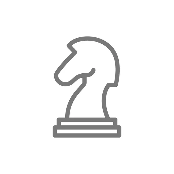 Simple caballero de ajedrez y figura de caballo icono de línea. Diseño de ilustración de vectores de símbolos y signos. Aislado sobre fondo blanco — Vector de stock