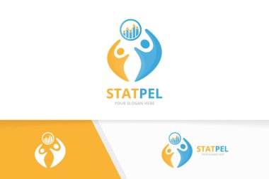 Vektör grafik ve insanlar logo bileşimi. Diyagram ve aile simge veya simge. Benzersiz grafik ve Birliği, yardım, bağlanmak, takım logo tasarım şablonu.