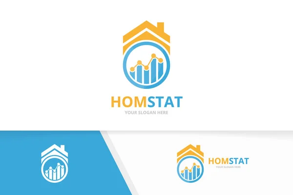 Gráfico vetorial e combinação de logotipo imobiliário. Diagrama e símbolo da casa ou ícone. Gráfico único e modelo de design de logotipo de aluguel . — Vetor de Stock