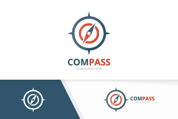 Vector kompas logo combinatie. Navigatie symbool of pictogram. Unieke reizen logo ontwerpsjabloon. — Stockvector
