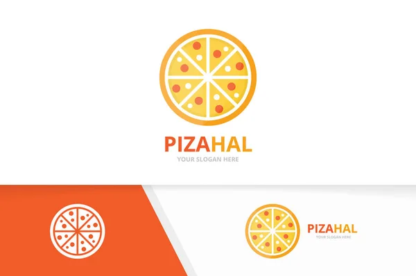 Vektor-Pizza-Logo-Kombination. Lebensmittelsymbol oder -symbol. einzigartige Design-Vorlage für Pizzeria und Restaurant. — Stockvektor