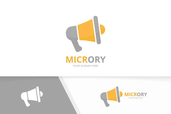 Vector megafoon logo combinatie. Bullhorn symbool of pictogram. Unieke aankondiging logo ontwerpsjabloon. — Stockvector