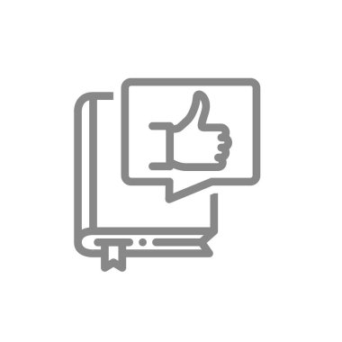 Baş parmağınla konuşma balonu çizgisi simgesi yap. En iyi kitap, müşteri değerlendirmesi, günlük sembolü