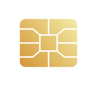 Altın Emv çip simgesi. Çevrimiçi bankacılık mikroçipini koru.