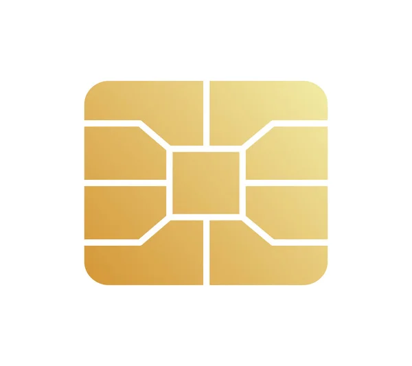 Gouden Emv chip icoon. Veilig online bankieren microchip. — Stockvector