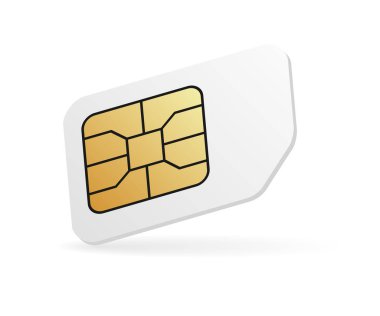 Boş mobil SIM kart. Gerçekçi cep telefonu kartı.
