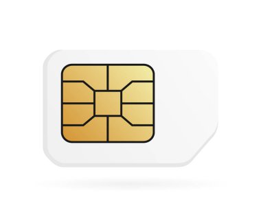 Gerçekçi boş SIM kart. 3B cep telefonu kartı.