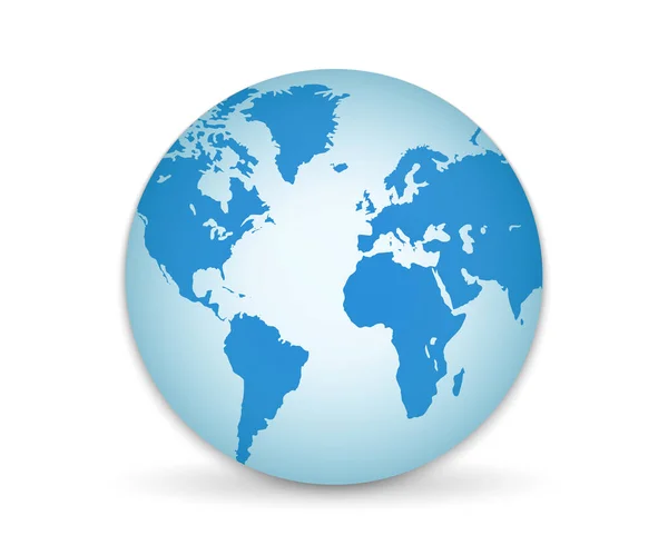 Planeta 3D Ziemia. Globus ze wszystkimi kontynentami ilustracja. — Wektor stockowy