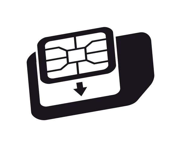 Icona dell'adattatore nano-micro SIM. Simbolo del convertitore sim-card del telefono . — Vettoriale Stock