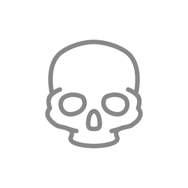Icono de línea de cráneo humano. Estructura ósea del símbolo de la cabeza — Vector de stock