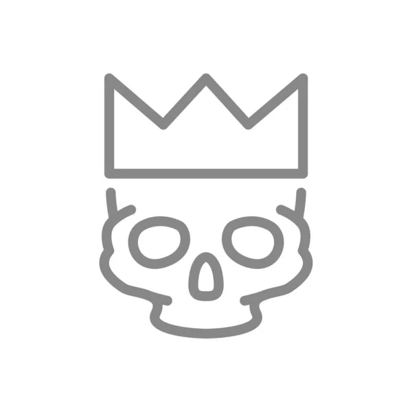 Emberi koponya koronás ikonnal. Tetoválás vázlat, koponya szimbólum — Stock Vector