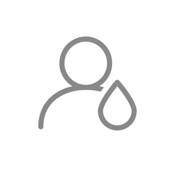 Perfil de usuario con icono de línea de caída. Donación de sangre, símbolo de lavado — Vector de stock