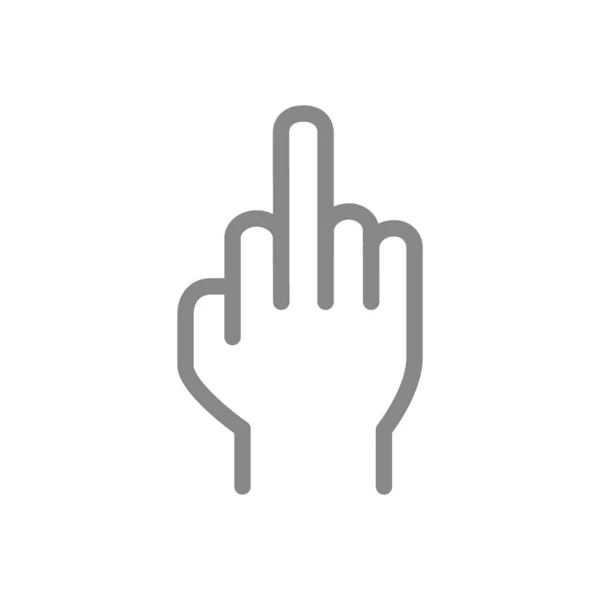 Fuck gesture line icon. Obscene, phallic symbol. — Διανυσματικό Αρχείο