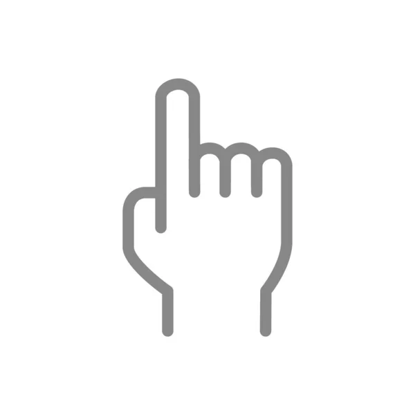 Figyelem gesztus vonal ikon. Indexujj felfelé szimbólum — Stock Vector