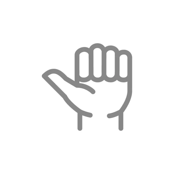 Thumb up line icon. Like, hitchhiking gesture symbol — Stock Vector