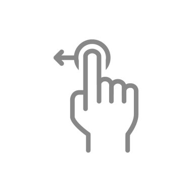One-touch and swipe left line icon. Touch screen hand gesture symbol clipart