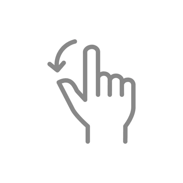 Two fingers flick left line icon. Touch screen hand gesture symbol — Stock Vector