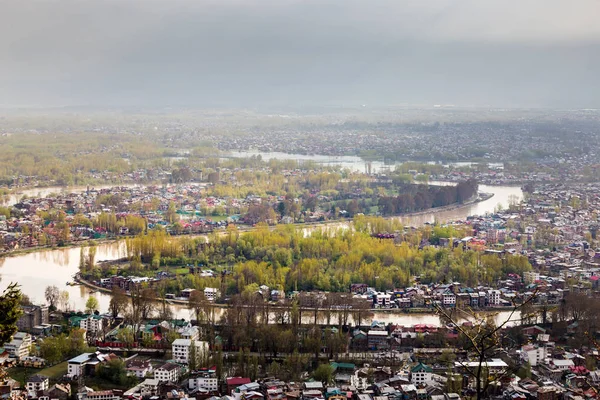 Srinagar, Hindistan - 15 Nisan 2016: Yaşam tarzı Dal göl, adam driv
