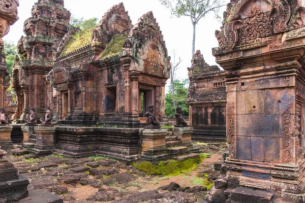 Fantastiska gamla templet Bayon castle, Angkor Thom, Siem Reap, Ca Stockbild