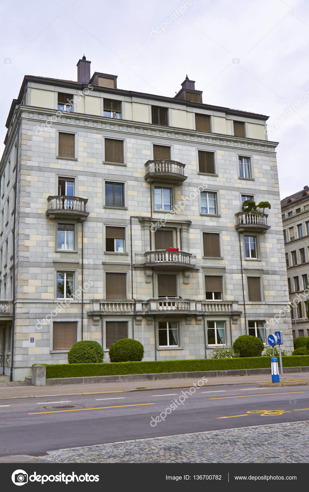 View From The Riverside In Zurich Switzerland Stock Photo - 