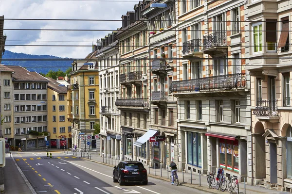 Małej uliczce w Zurych, Szwajcaria Obrazek Stockowy