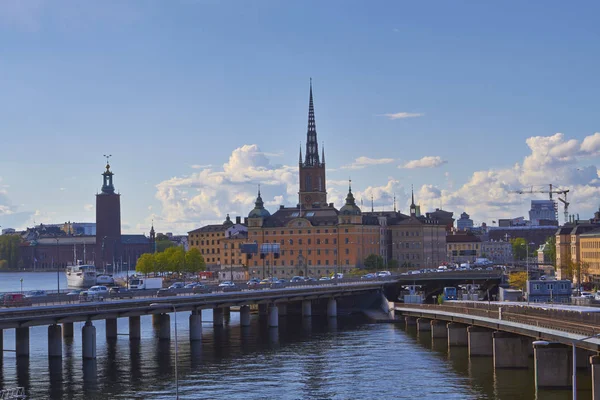 Zobacz do Sztokholmu w słoneczny dzień, Szwecja — Zdjęcie stockowe