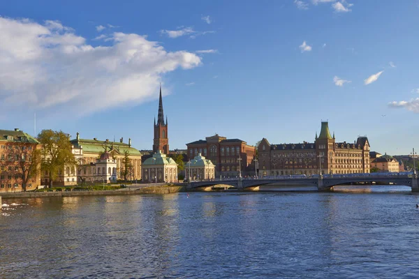 Zobacz do Sztokholmu w słoneczny dzień z chmury, Szwecja — Zdjęcie stockowe