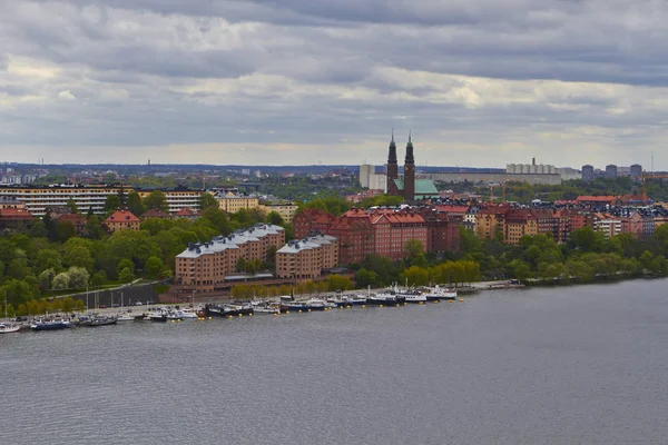 Zobacz do Sztokholmu w pochmurny dzień, Szwecja — Zdjęcie stockowe