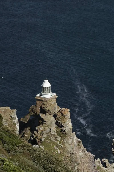 Маленький белый маяк на мысе Доброй Надежды, ЮАР Стоковое Изображение