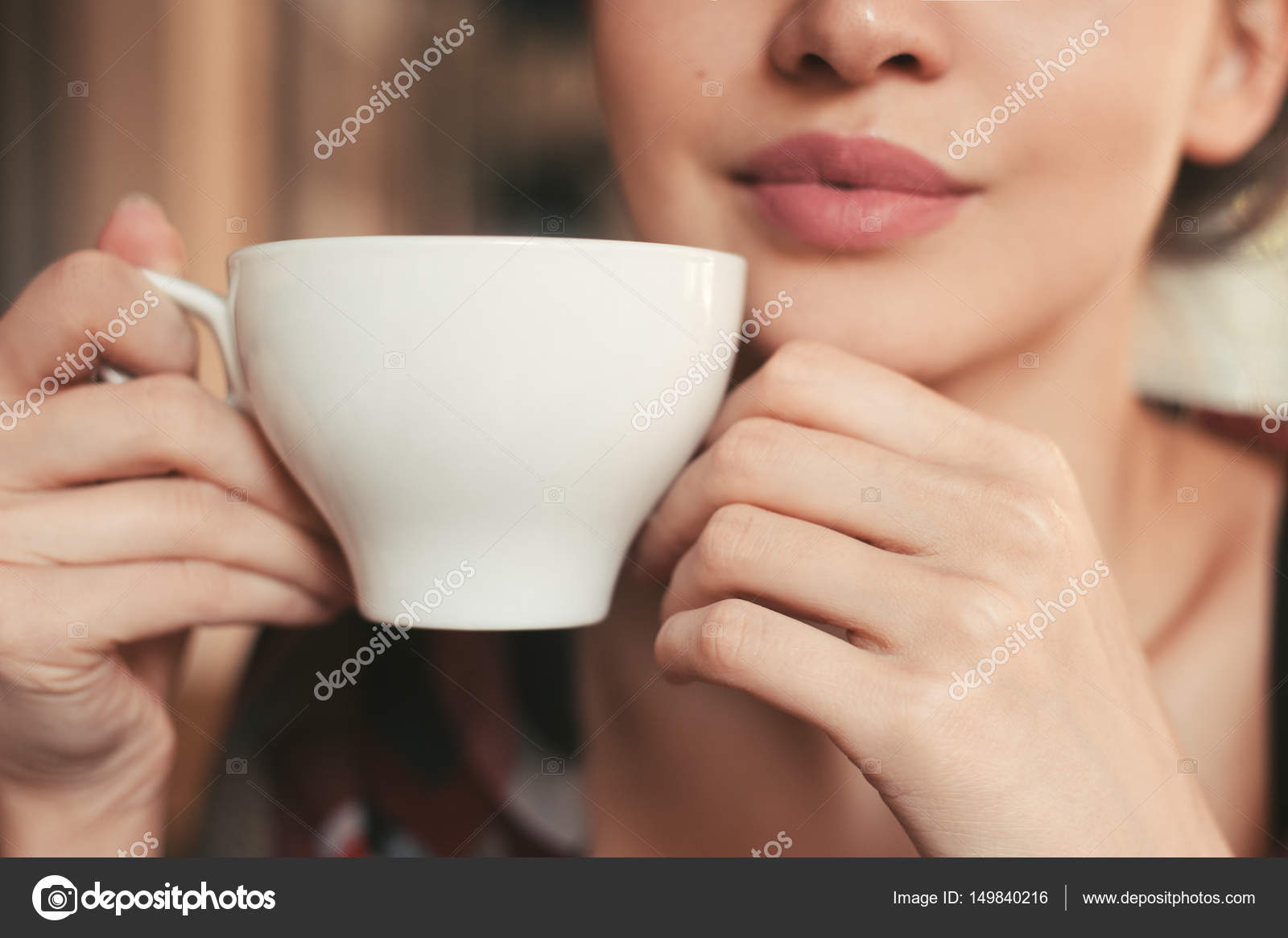 Girl Holding A Cup Of Tea In Hand Stock Photo Image By C Britanski