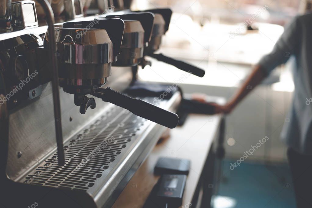 Coffee machine, morning, cafe