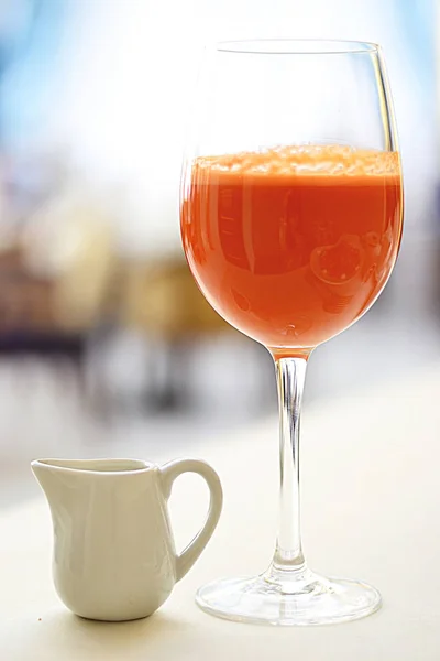 Carrot fresh in a glass