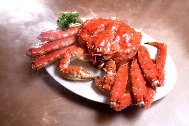 Çin deniz ürünleri, bir büyük Yengeç yemek, yemek, Çin restoran mutfağı Çin