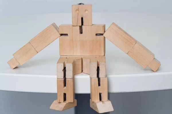 Houten robot speelgoed — Stockfoto