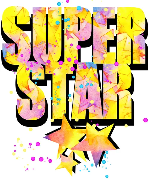 illustration with text Super Star