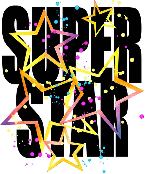 illustration with text Super Star