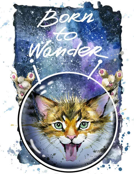 Cute cat in Space