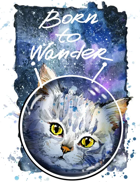 Cute cat in Space