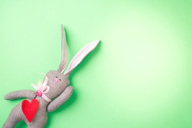 Paskalya tavşanı yeşil bir arka plan üzerinde