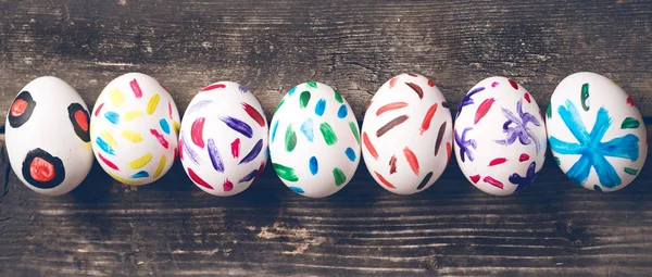 Easter Eggs on old boards. — Stock Photo, Image