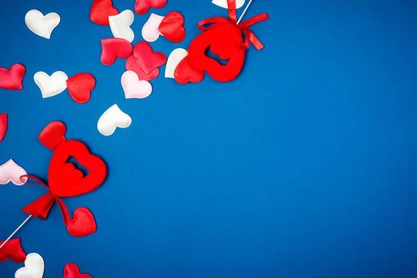 Greeting card with red hearts for Valentines Day 2020. — Stock Photo, Image