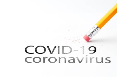 Silgi Covid-19 Coronavirus bilgi bülteni ile kalem