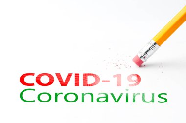Silgi Covid-19 Coronavirus bilgi bülteni ile kalem