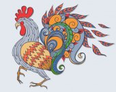 Картина, постер, плакат, фотообои "freehand drawing illustration of the rooster", артикул 125665460