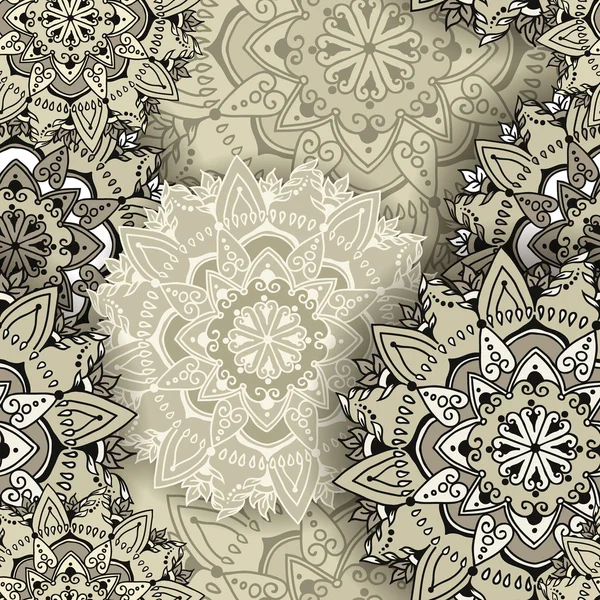 Modèle sans couture avec mandalas — Image vectorielle