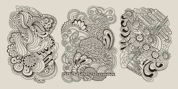 Cartão com ornamentos doodle —  Vetores de Stock