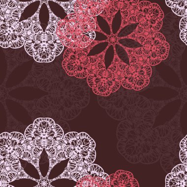  Bir kar tanesi gibi dairesel süsler ile Seamless Modeli