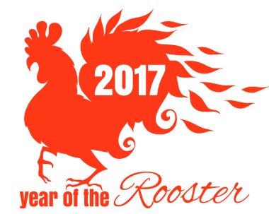 Kuş çizim. Tünek Çin yeni yılı sembolü